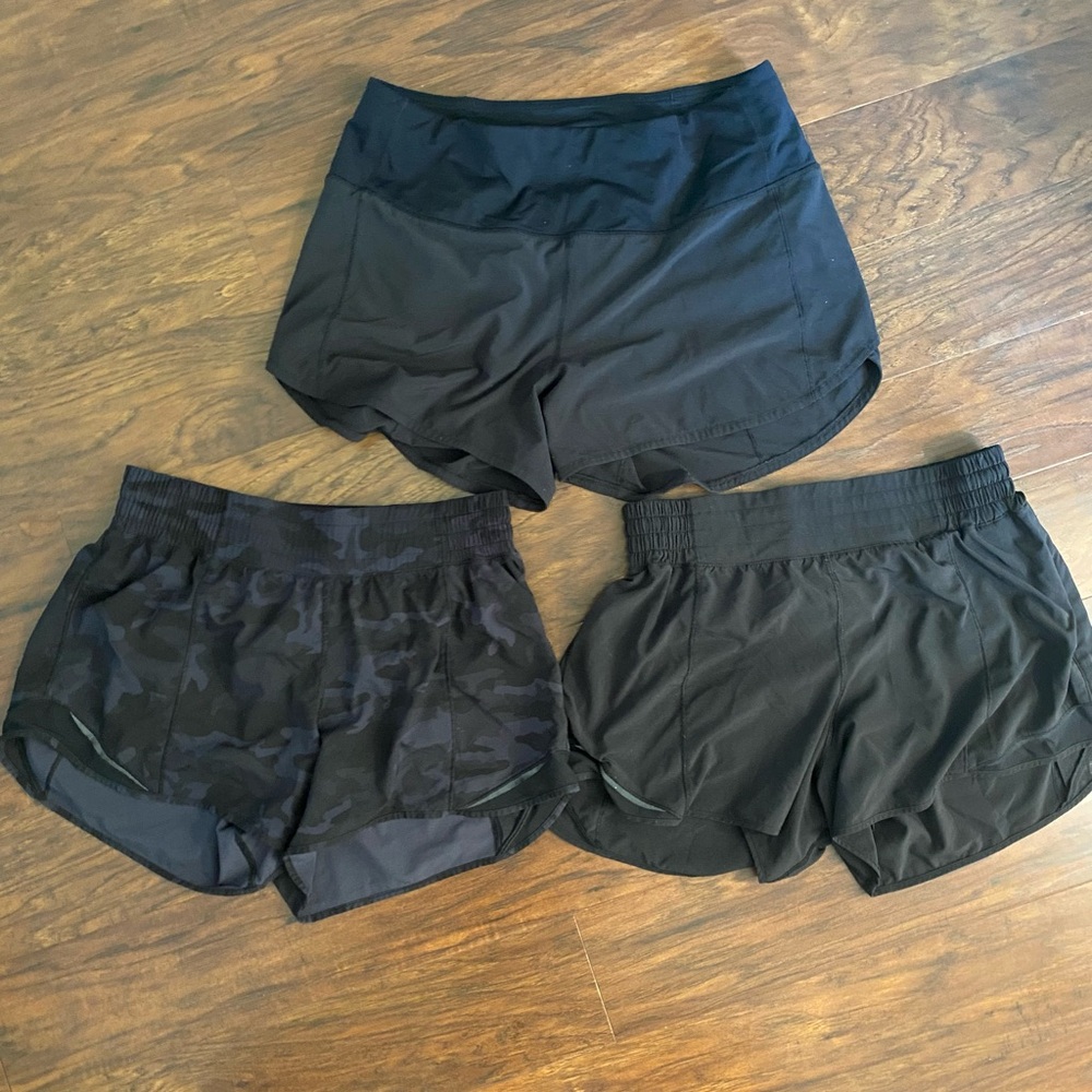 lululemon athletica Black and Camouflage Athletic Shorts